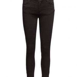 2nd One Nicole 006 Zip Moon Black Satin Jeans skinny farkut