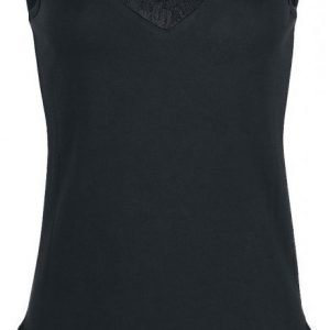 Black Premium By Emp Lace V Neck Top Naisten Toppi