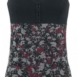 Black Premium By Emp Splattered Skull Top Naisten Toppi