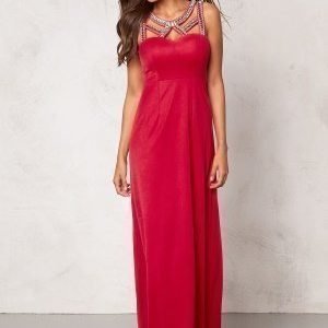 Chiara Forthi Noura Embellished Dress Raspberry red