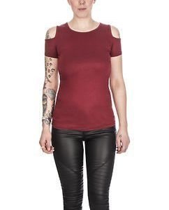 Cutted Shoulder Tee Red