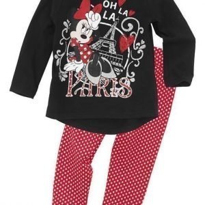 Disney Minnie Mouse Pyjama Musta Punainen