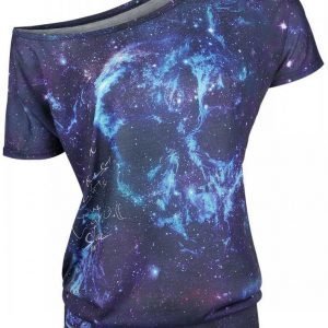 Full Volume By Emp Ladies Tee Galaxy Skull Naisten T-paita