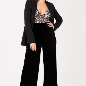 Gina Tricot Milly Velvet Trousers Housut Black