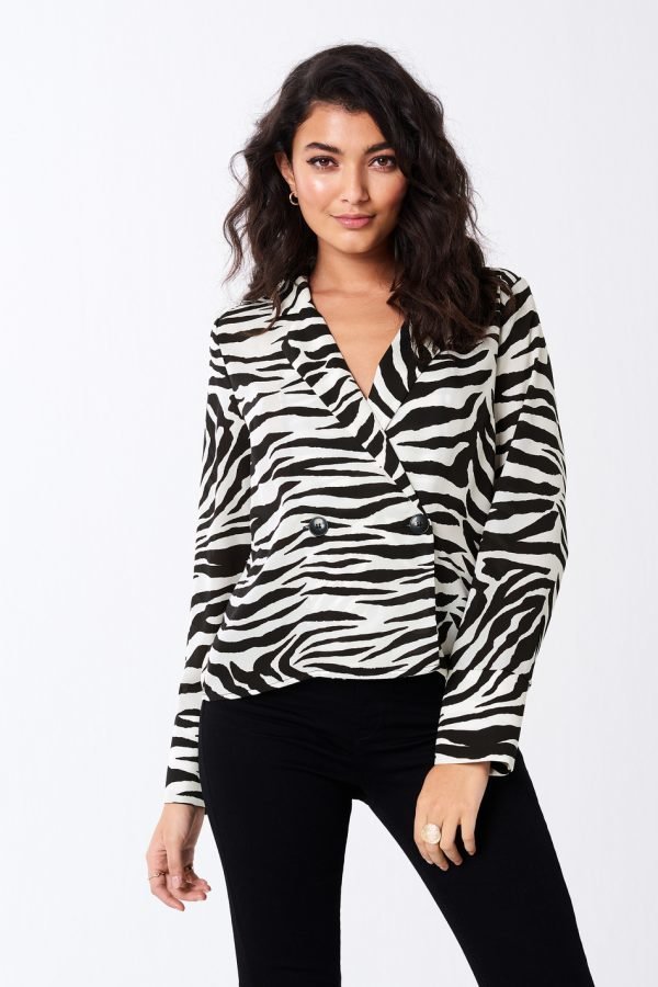 Gina Tricot Naomi Blazer Blouse Pusero Zebra