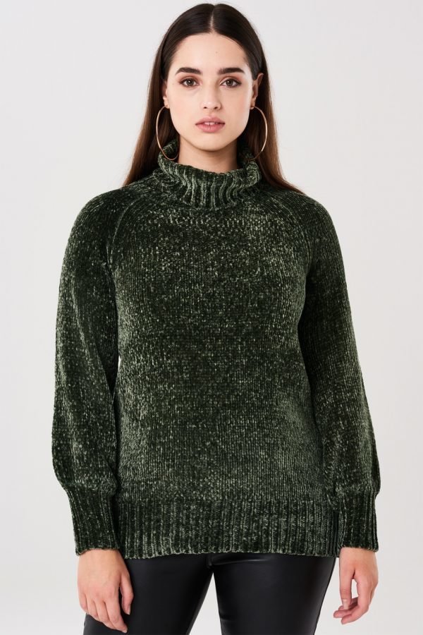 Gina Tricot Nila Knitted Roll Neck Sweater Neulepusero Pine Green