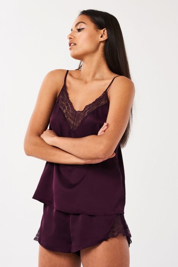 Gina Tricot Noelle Satin Shortsit Potent Purple