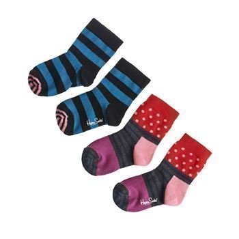 Happy socks Kids Block Stripe Sock Black 2 pakkaus