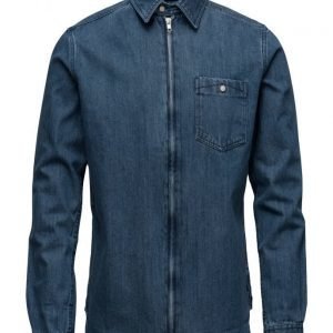 Knowledge Cotton Apparel Denim Shirt W/Zipper Gots