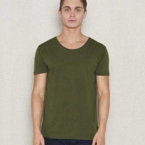 Knowledge Cotton Apparel Loose Fit O-Neck 1176 Rifle Green