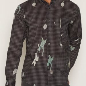 L'Homme Rouge Botany Shirt Dark Kauluspaita Dark Brown