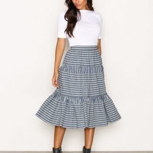 Lauren Ralph Lauren Vanuth Full Skirt Midihame Blue / White