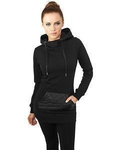 Leather Imitation Pocket Hoodie Black