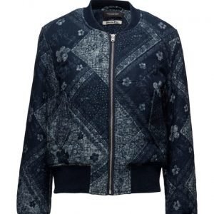 Maison Scotch Bomber Jacket In Indigo Quality bomber takki