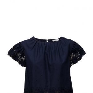 Mango Embroidered Blouse lyhythihainen pusero