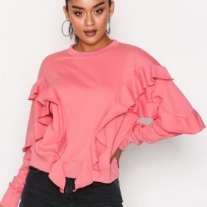 Missguided Frill Detail Sweat Svetari Pink