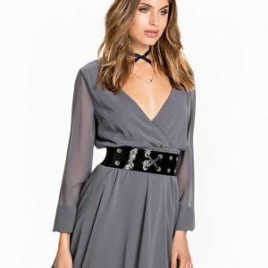 NLY Trend Lace Neckline Wrap Dress