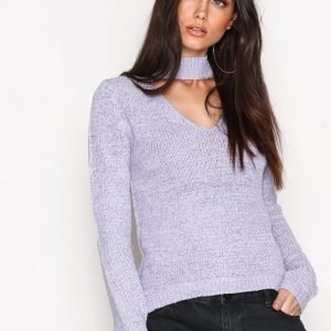 Nly Trend Choker Knit Polo Neulepusero Violett