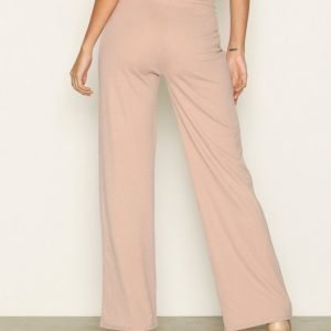 Nly Trend Crepe Straight Pants Housut Beige