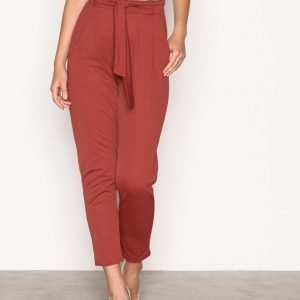 Nly Trend Dressed Tie Pants Housut Mahogany