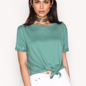 Nly Trend Front Knot Tee T-Paita Khaki