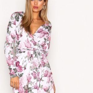 Nly Trend Jersey Wrap Dress Loose Fit Mekko Flowers