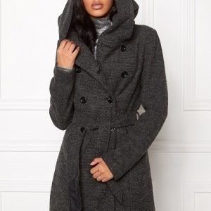 ONLY Lisa Long Wool Coat Dark Grey Melange
