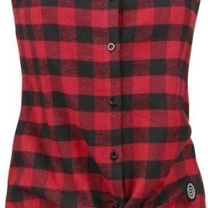 R.E.D. By Emp Checkered Sleeveless Shirt Lyhythihainen Naisten Pusero