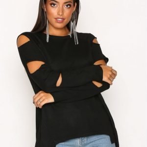 River Island Ambrose Cutout Knit Neulepusero Black