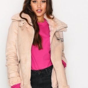 River Island Avaiator Pu Jacket Tekoturkki Pink