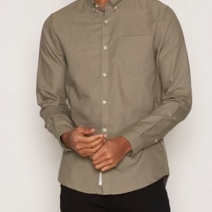 River Island Ls Oxford Shirt Kauluspaita Khaki