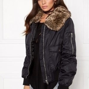 Rut & Circle Kate Fur Collar Jacket 001 Black