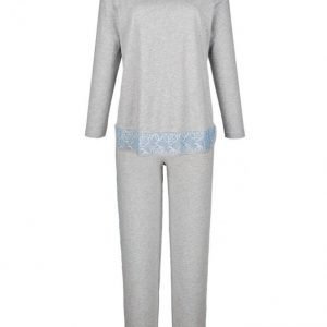 Simone Pyjama Meleerattu Harmaa / Vaaleansininen / Valkoinen