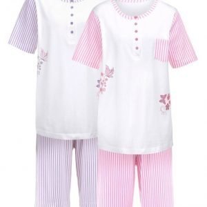 Simone Pyjama Valkoinen / Syreeni / Liila / Pinkki