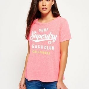 Superdry Boyfriend Mallinen Surf Club T-paita Punainen