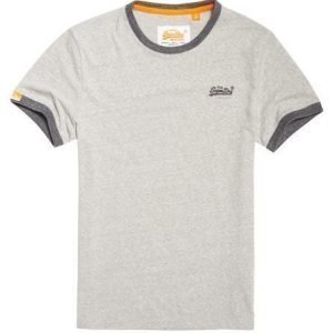 Superdry Orange Label Ringer T-paita Vaaleanharmaa