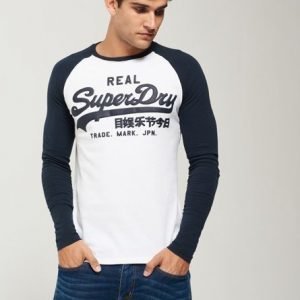 Superdry Pitkähihainen Vintage Logo Raglan T-paita Valkoinen