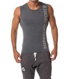 Superdry Sport Gym Sport Runner Vest Grey Grit