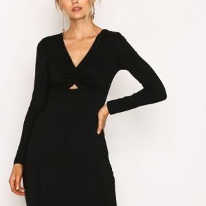 T By Alexander Wang Twist-Front Bracelet Slv Dress Kotelomekko Black