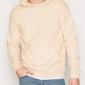 Topman Stone Ripped Classic Fit Hoodie Pusero Stone