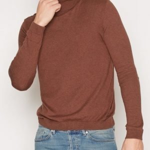 Topman Toffee Marl Roll Neck Slim Fit Jumper Pusero Light Brown