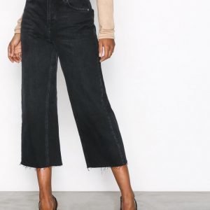 Topshop Moto Wide Leg Jeans Farkut Black