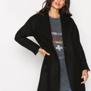 Topshop Rx Coat Pitkä Takki Black