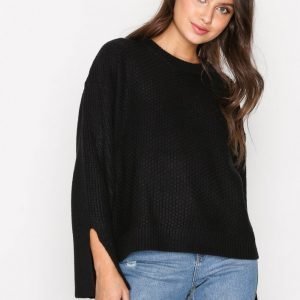 Topshop Stitch Wide Sleeve Jumper Neulepusero Black