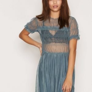 Topshop Tulle Ruched Tee Tunic Skater Mekko Steel