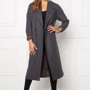 VILA Saka Long Coat Medium Grey Melange