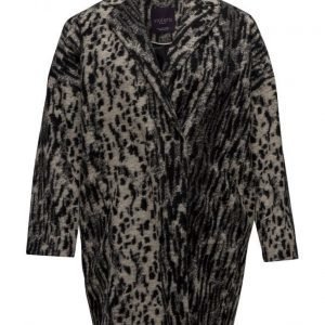 Violeta by Mango Animal Print Wool Coat villakangastakki